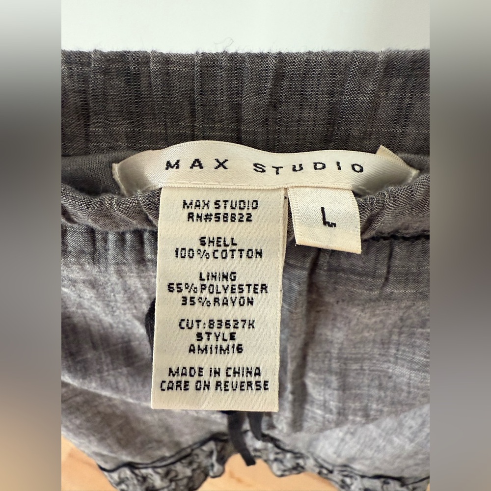 Vintage Y2K Max Studio Cottagecore Eyelet Dark Academia Fully Lined Ruffle Skirt - Picture 10 of 12